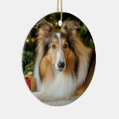 Collie Christmas Keramik Ornament (Rechts)