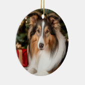 Collie Christmas Keramik Ornament (Rechts)
