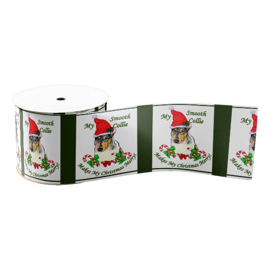 Collie Christmas Merry Ripsband (Spule)