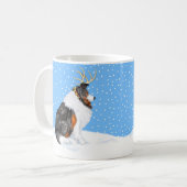 Collie Christmas Reindeer Tri Kaffeetasse (Vorderseite Links)