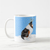 Collie Christmas Reindeer Tri Kaffeetasse (Links)