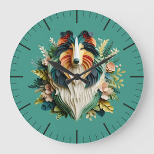 Collie Clock Große Wanduhr