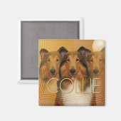 Collie Crescent Moon Magnet (Vorderseite/Rückseite)