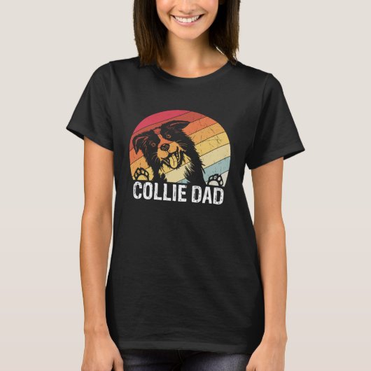 Collie dad collie dogs dad walking collie T-Shirt (Vorderseite)