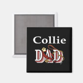 Collie dad Magnet (Vorderseite/Rückseite)