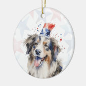 Collie Dog, 4th of july Personalized Keramik Ornament (Links)
