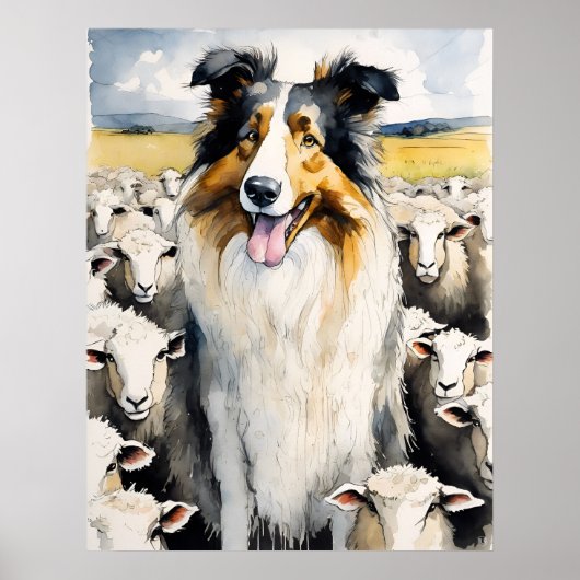 Collie - Dog Art Print Poster (Vorne)