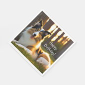 Collie Dog Birthday Serviette (Ecke)