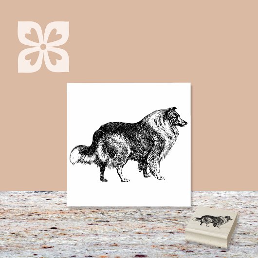 Collie Dog Breed Gummistempel