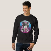 Collie Dog Bubble Tea Sweatshirt (Vorne ganz)