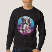 Collie Dog Bubble Tea Sweatshirt (Vorderseite)