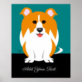 Collie Dog Cartoon Art Poster (Vorne)