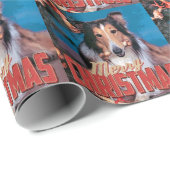Collie Dog Christmas Geschenkpapier (Rolleneckpunkt)