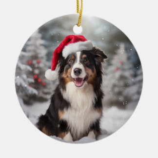 Collie Dog Christmas Keepake Keramik Ornament