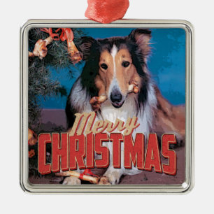 Collie Dog Christmas Metal Ornament Aus Metall