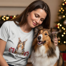 Collie dog - Festive Collie T-Shirt
