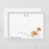 Collie Dog Grey Border Monogram und Ihr Name Mitteilungskarte (Vorne/Hinten)