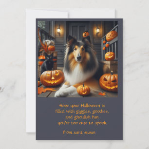 Collie Dog Halloween für Kinder Feiertagskarte