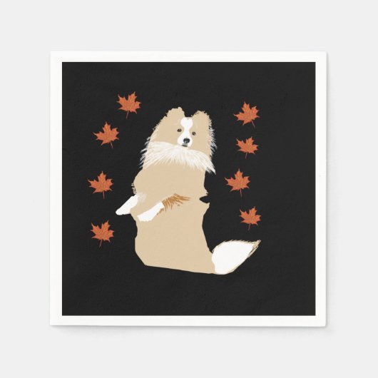 Collie Dog, Herbstleaves Serviette (Vorderseite)