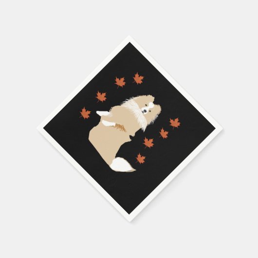 Collie Dog, Herbstleaves Serviette (Ecke)