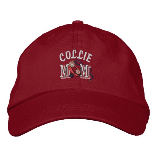 Collie Dog Mama Bestickte Baseballkappe (Vorderseite)