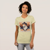 Collie Dog mit dynamischem geometrischem Hintergru T-Shirt (Vorne ganz)