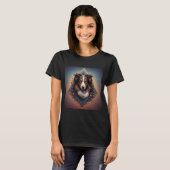 Collie Dog mit dynamischem geometrischem Hintergru T-Shirt (Vorne ganz)