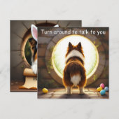 Collie dog - mit Familienname Feiertagskarte (Vorne/Hinten)