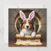 Collie dog - mit Familienname Feiertagskarte (Rückseite)