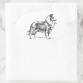 Collie Dog Ovaler Aufkleber (Tasche)