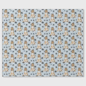 Collie Dog Paw Print Pattern Geschenkpapier (Flach)