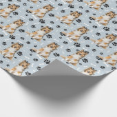 Collie Dog Paw Print Pattern Geschenkpapier (Ecke)