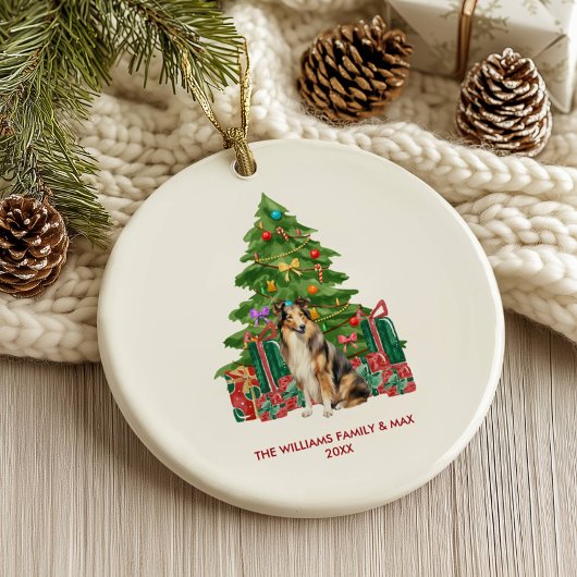 Collie Dog Personalisiert Weihnachten Keramik Ornament