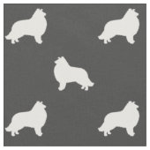 Collie Dog Rasse Silhouetten Gemustert Stoff (Nahaufnahme)