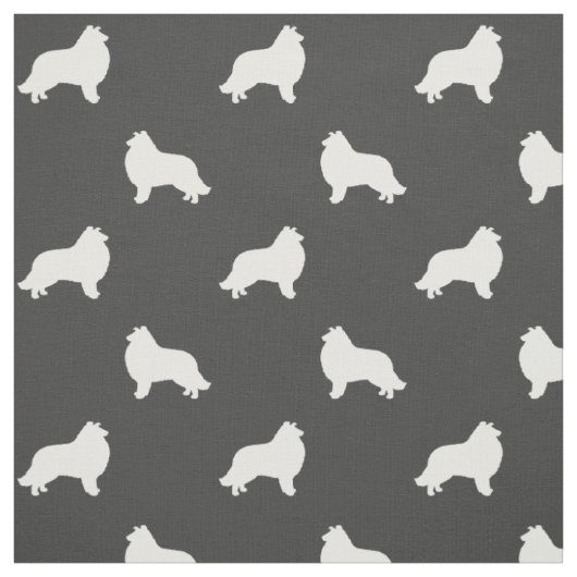 Collie Dog Rasse Silhouetten Gemustert Stoff (Muster)