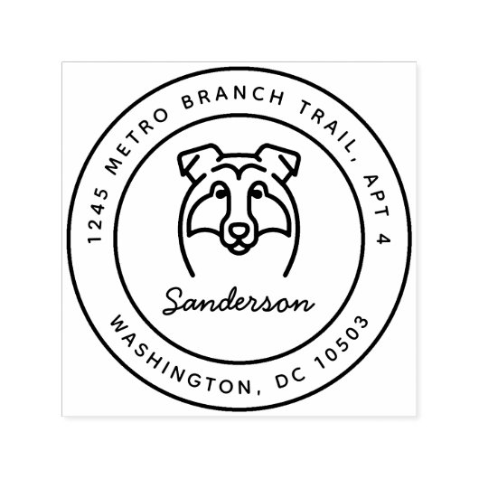 Collie Dog Rücksendeadresse Briefmarke selbstsücht Permastempel (Design)