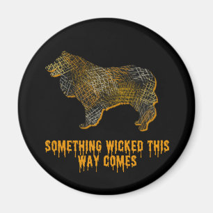 Collie Dog Silhouette Fun Halloween Magnet