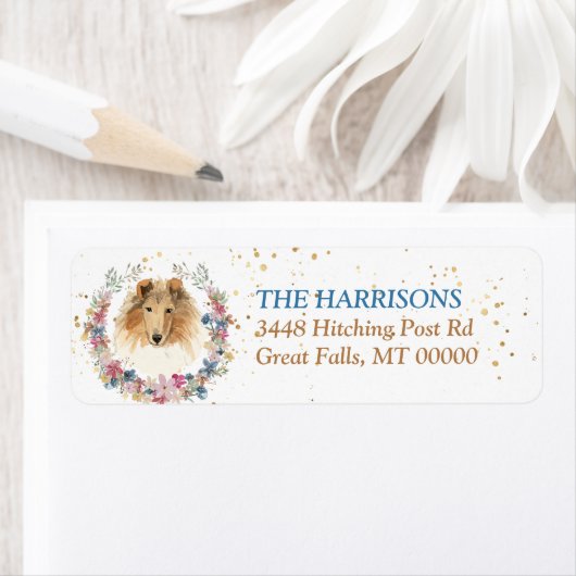 Collie Dog Spring Flowers Kreath (Insitu)