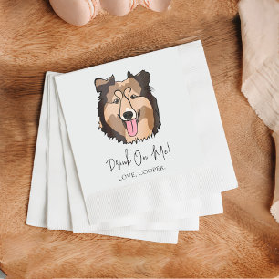 Collie Drink on Me Hund Custom Cocktail Napkin Serviette