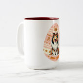 Collie-Ei Zweifarbige Tasse (Vorderseite Links)