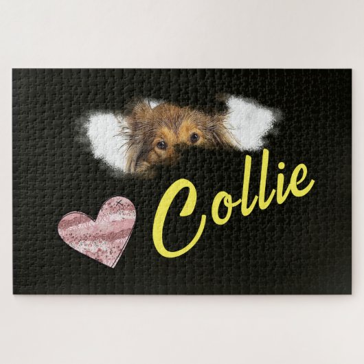 Collie Eyes Solid Color 1000 Stück Puzzle (Horizontal)