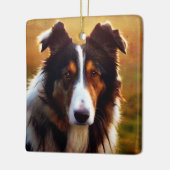 Collie Front View Keramikornament (Links)