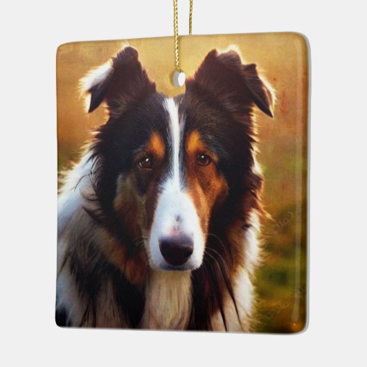 Collie Front View Keramikornament (Links)