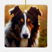 Collie Front View Keramikornament (Rückseite)