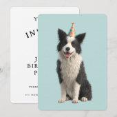 Collie Geburtstagsfeier Einladung (Vorne/Hinten)