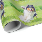 Collie Geschenkpapier (Rolleneckpunkt)