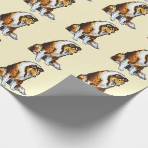 collie geschenkpapier