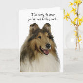 Collie Get Well Card Karte (Gelbe Blume)
