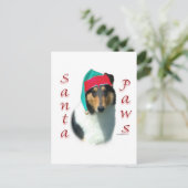 Collie (glatt) Santa Paws Feiertagspostkarte (Stehend Vorderseite)