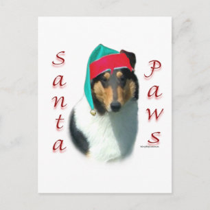 Collie (glatt) Santa Paws Feiertagspostkarte